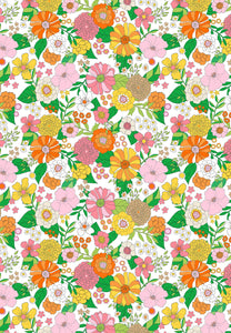 Groovy Blooms, Marshmallow Gift Wrap Sheets