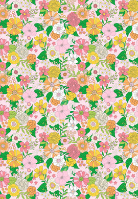 Groovy Blooms, Taffy Gift Wrap Sheets