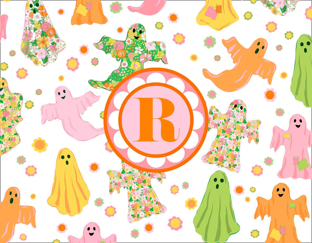 Groovy Ghosts Personalized Folded Note Cards