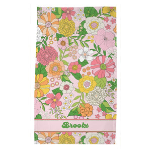 Groovy Blooms, Taffy Personalized Poly Twill Tea Towels, Set of 2