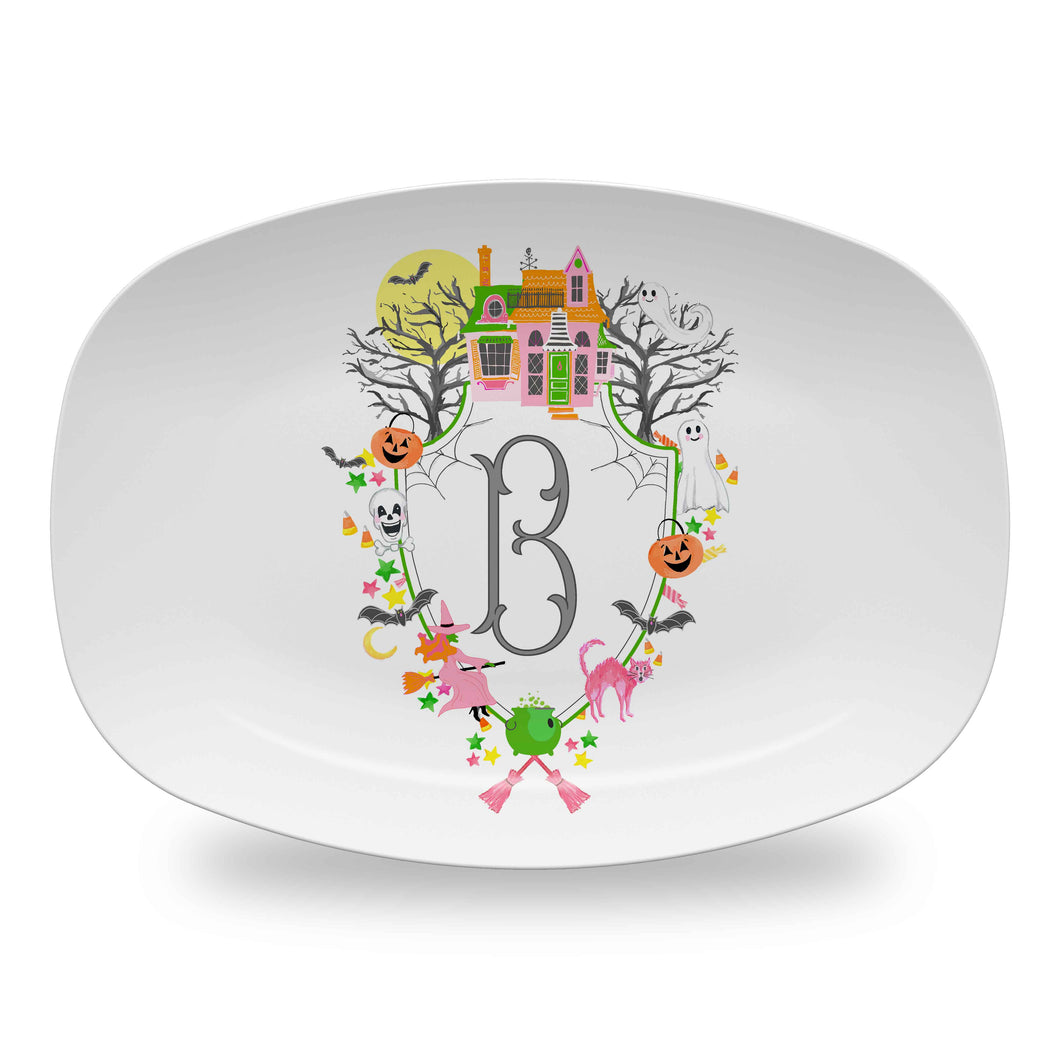 Halloween Crest, Classic, Personalized Melamine Platter