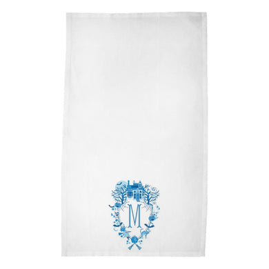 Halloween Crest Personalized Poly Twill Tea Towels, Set of 2, Blue