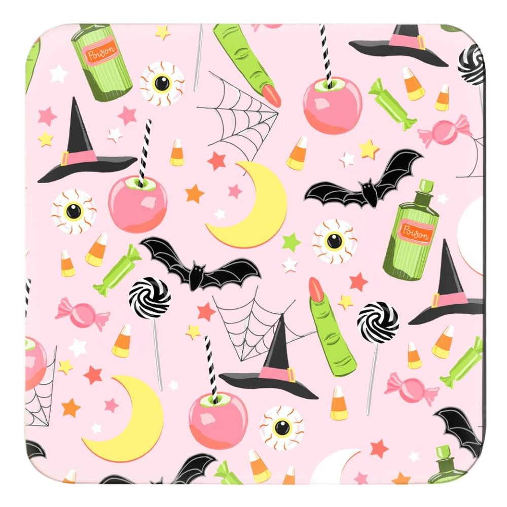 Happy Haunts Halloween Cork Backed Coasters - Set of 4, Taffy