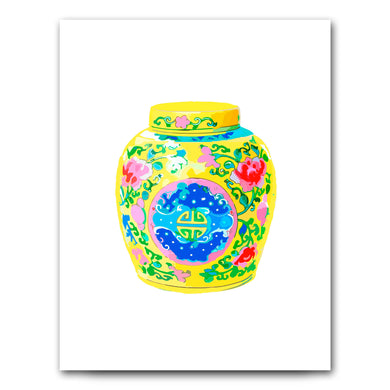 Haute Chinoiserie Jaune Ginger Jar Art Print
