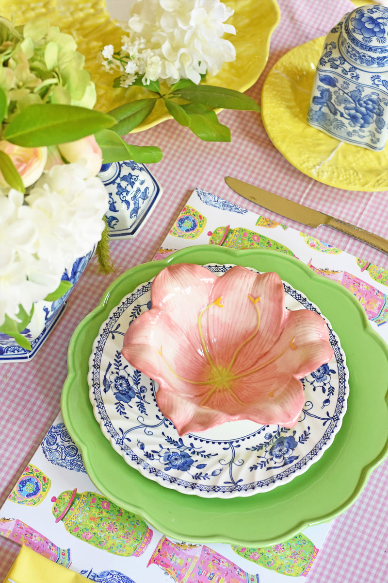 Haute Chinoiserie Paper Tear-away Placemat Pad; Colorful Ginger Jars ...