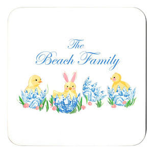 Haute Hatch Personalized Easter 4"x 4" Paper Coasters