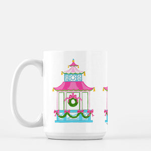 Holiday Pagoda Christmas Porcelain Mug