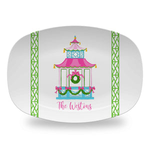 Holiday Pagoda Personalized Melamine Platter