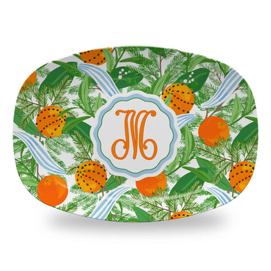 Holiday Citrus & Spice Personalized Melamine Platter