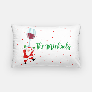 Tipsy & Bright Personalized 14"x20" Pillow Cover, Red Wine