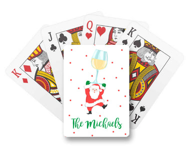 Tipsy & Bright Personalized Playing Cards, White Wine