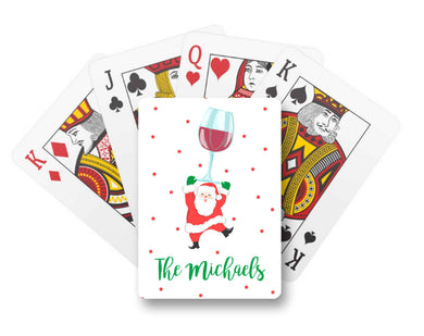 Tipsy & Bright Personalized Playing Cards, Red Wine