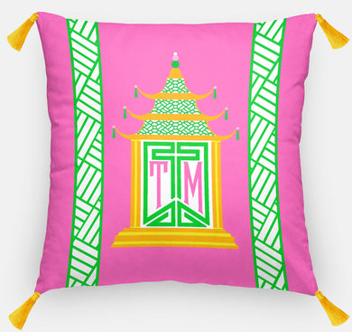 Royal Pagoda Personalized Pillow, Tourmaline,18