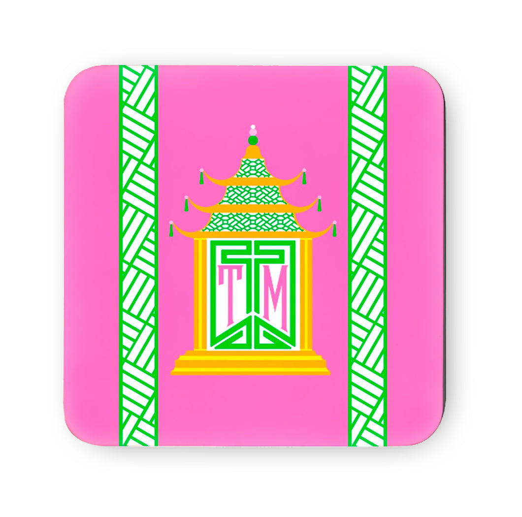 Royal Pagoda, Tourmaline, Cork Backed Coasters - Set of 4