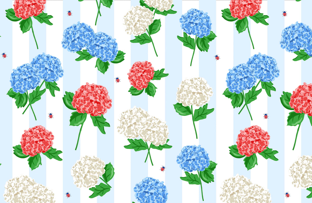 Hydrangea Blooms Paper Tear-away Placemat Pad