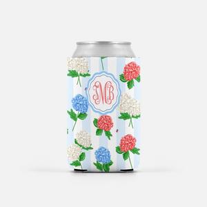 Hydrangea Blooms, Set of 2 Personalized Can Coolers