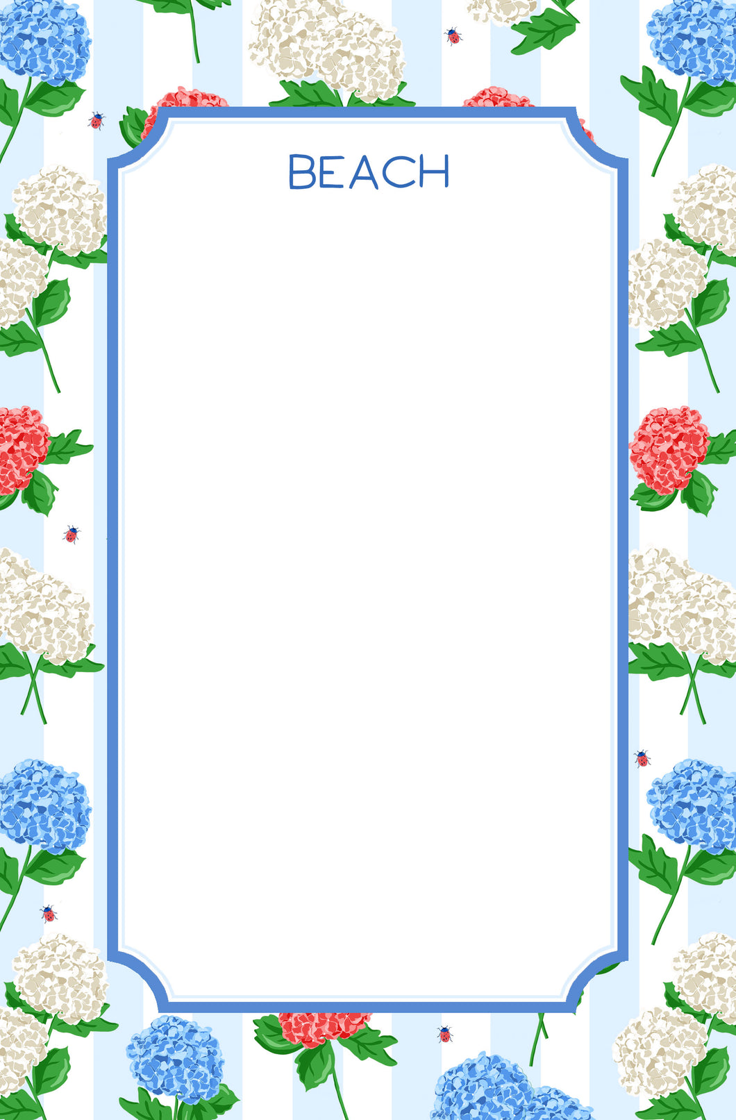 Hydrangea Blooms Personalized Notepad, Multiple Sizes Available