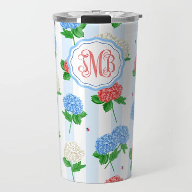 Hydrangea Blooms Personalized Travel Tumbler
