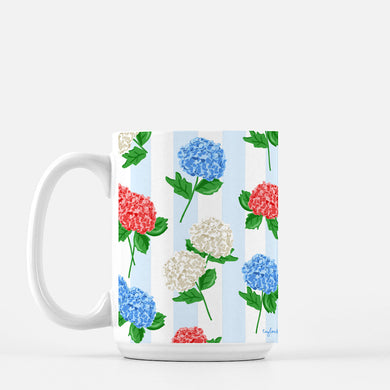 Hydrangea Blooms Porcelain Mug