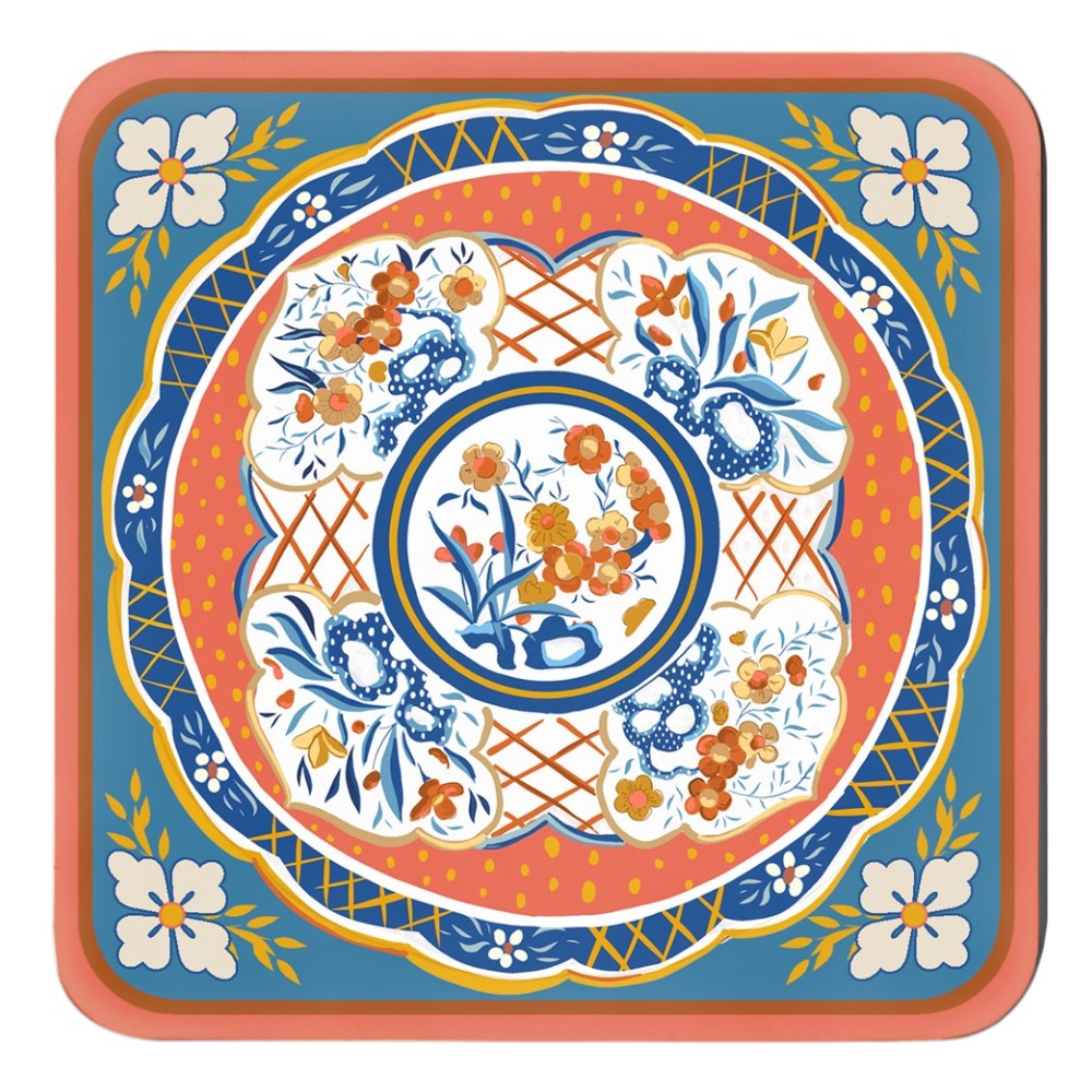 Imari Chinoiserie Cork Backed Coasters - Set of 4