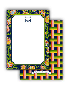 Jacobean Sky Personalized 5"x7" Flat Note Cards