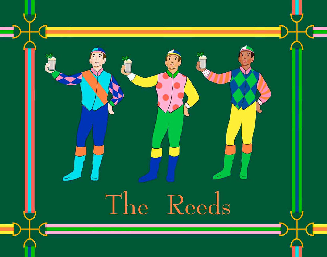 Jockeys & Juleps, Keeneland Green, Personalized Folded Note Cards