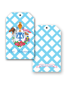 Kentucky Derby Custom Crest Personalized Gift Tags