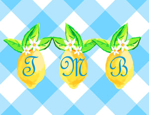 Lovely Lemon, Orchard Skies, Personalized Folded Note Cards