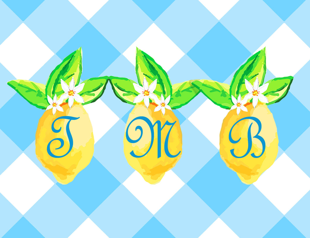 Lovely Lemon, Orchard Skies, Personalized Folded Note Cards