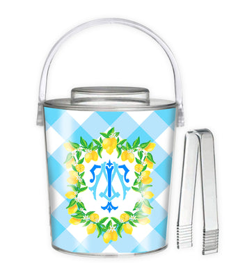 Lemon Crest, Blue Skies, 3 Qt. Acrylic Ice Bucket