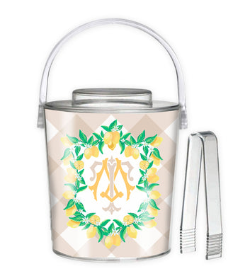 Lemon Crest, Meringue, 3 Qt. Acrylic Ice Bucket