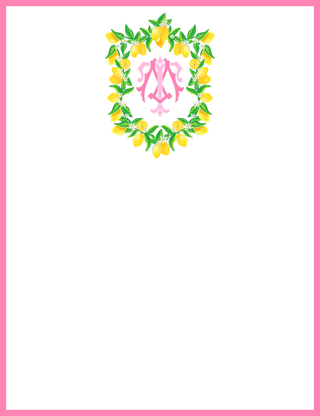 Lemon Crest, Pink Lemonade, Flat Note Cards