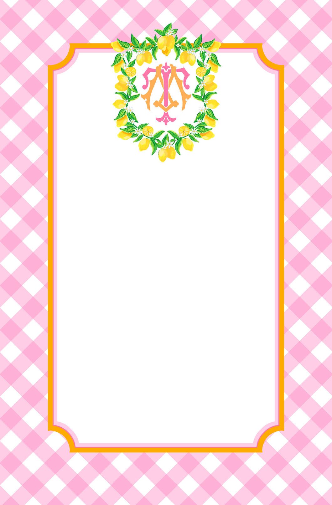 Lemon Crest Personalized Notepad, Pink Lemonade, Multiple Sizes Available