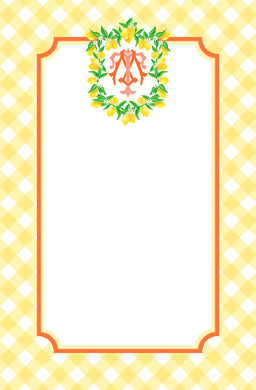 Lemon Crest Personalized Notepad, Limoncello, Multiple Sizes Available