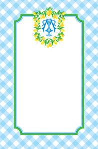 Lemon Crest Personalized Notepad, Blue Skies, Multiple Sizes Available