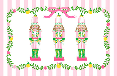 Lemon Nutcracker Paper Tear-away Placemat Pad, Peppermint
