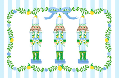 Lemon Nutcracker Paper Tear-away Placemat Pad, Winter Ice