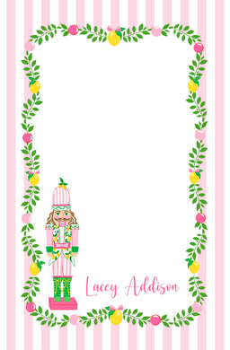 Lemon Nutcracker, Peppermint, Personalized Notepad, Multiple Sizes Available