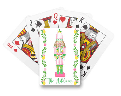 Lemon Nutcracker Personalized Playing Cards, Peppermint