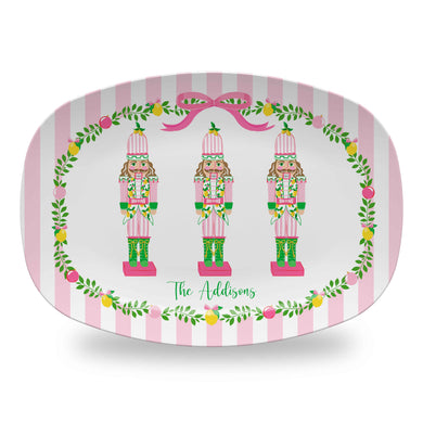 Lemon Nutcracker Personalized Melamine Platter, Peppermint