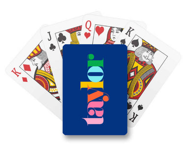Make It Mine Personalized Playing Cards, Navy