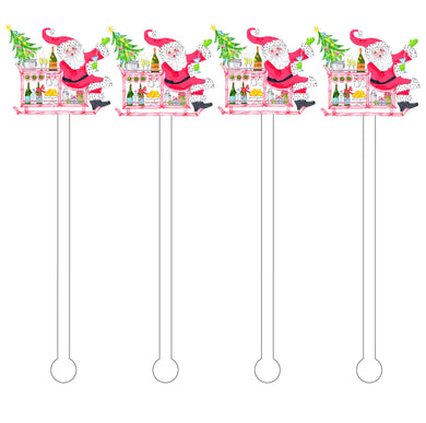 Making Spirits Bright Acrylic Sticks Drink Stir