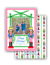 Load image into Gallery viewer, Merry &amp; Bright Personalized Photo Holiday Card, 5.5&quot;x8.5&quot; A9 Size, Red
