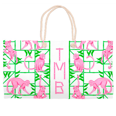 Monkey Trapeze Trellis Tote Bag, Jungle