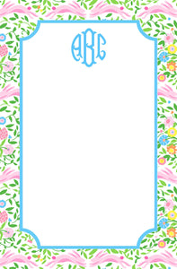 Mughal Bouquet Stripe Personalized Easter Notepad, Multiple Sizes Available