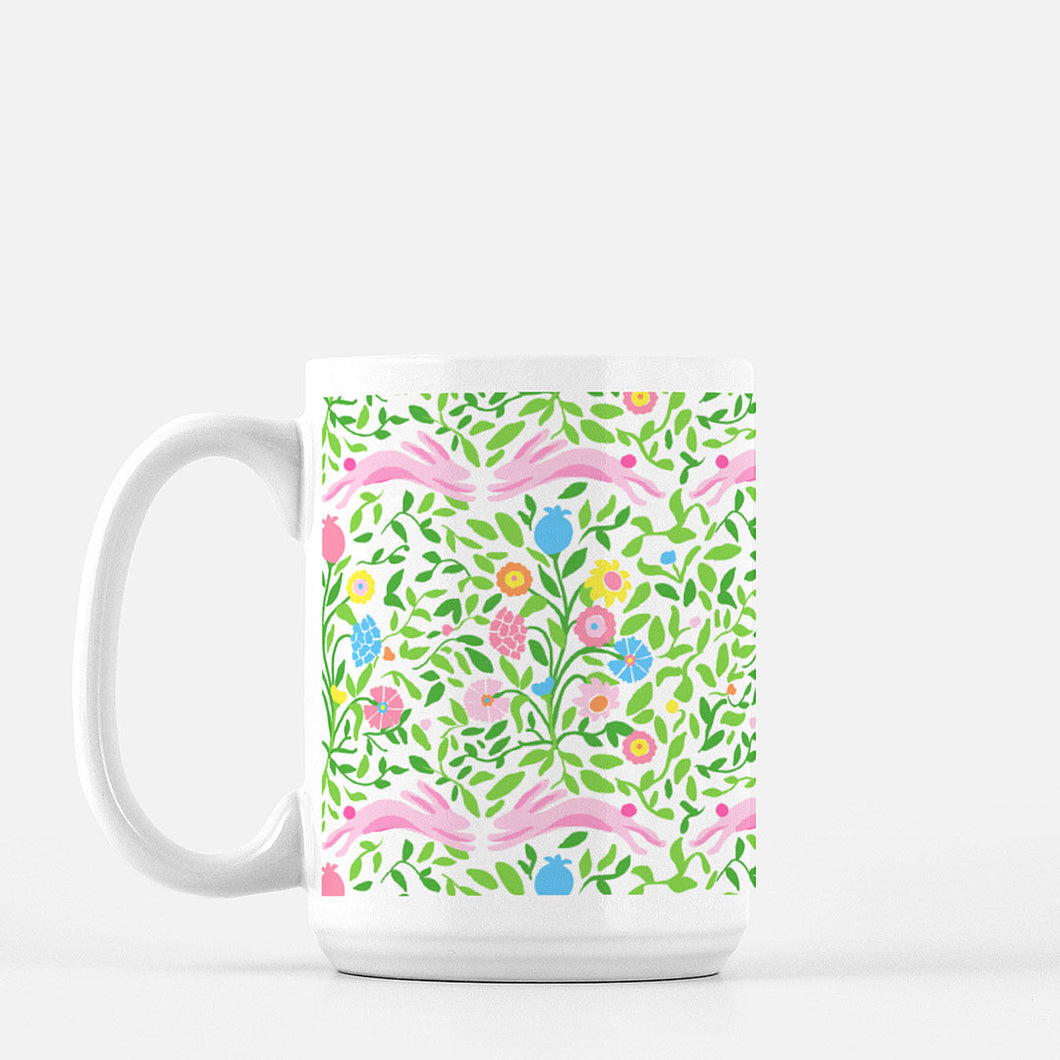 Mughal Bouquet Stripe Easter Porcelain Mug