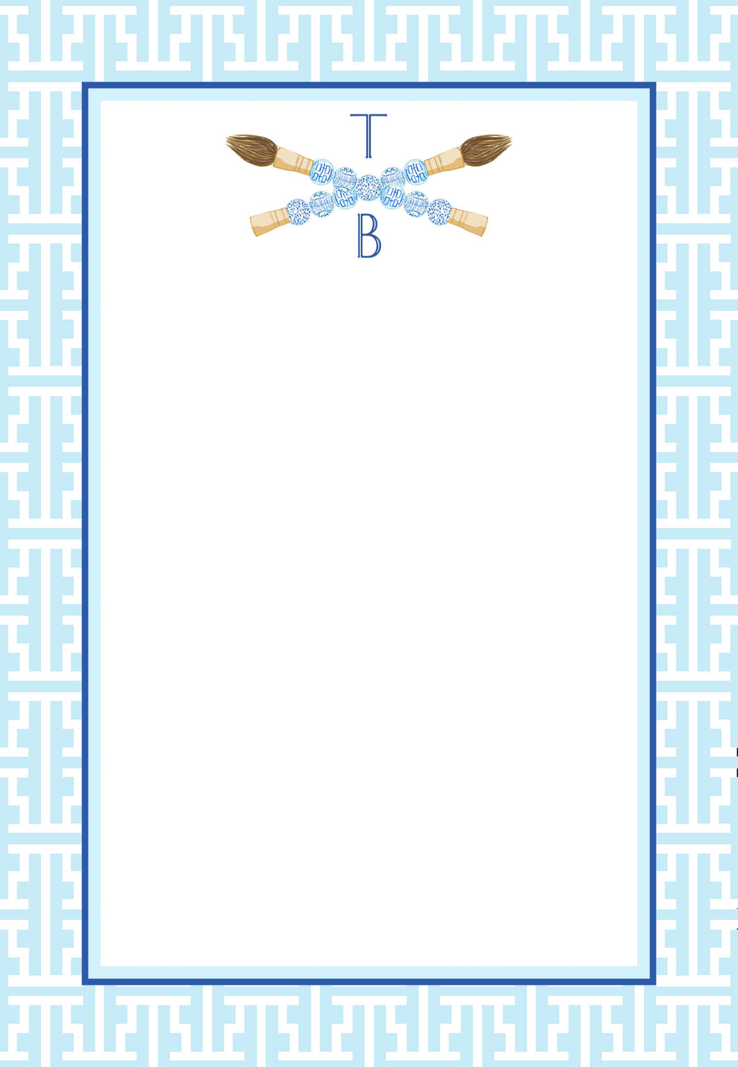 Chinois Scribe Personalized Notepad, Multiple Sizes Available, Powder Blue
