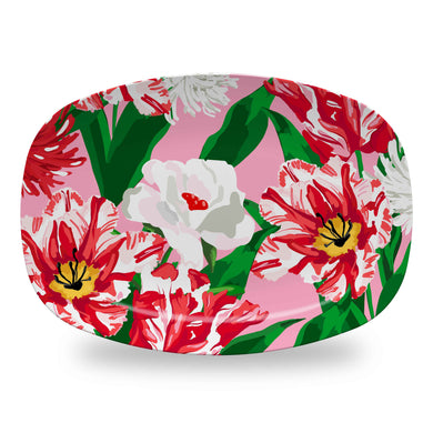 Peppermint Posies Melamine Christmas Platter