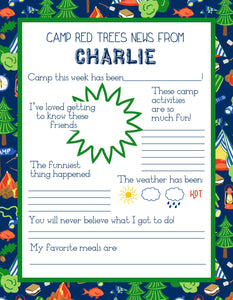 Adventures in Camp Fill in the Blank Personalized Notepad, Nightfall