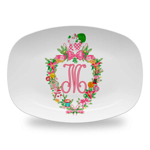 Christmas Crest Personalized Melamine Platter